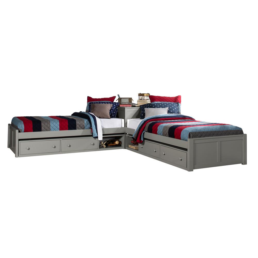 l shaped twin bed set