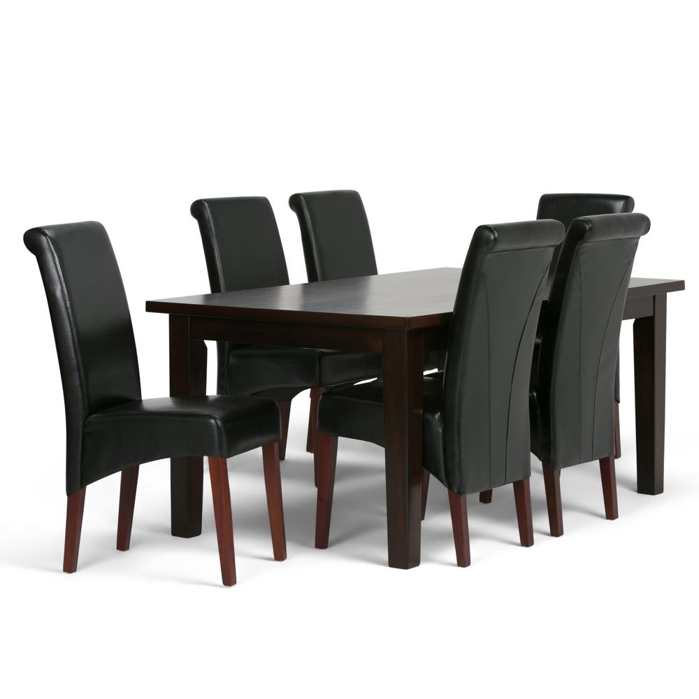 Simpli Home Avalon 7 Piece Dining Set With 6 Upholstered Simpli Home Avalon 7 Piece Dining Set With 6 Upholstered