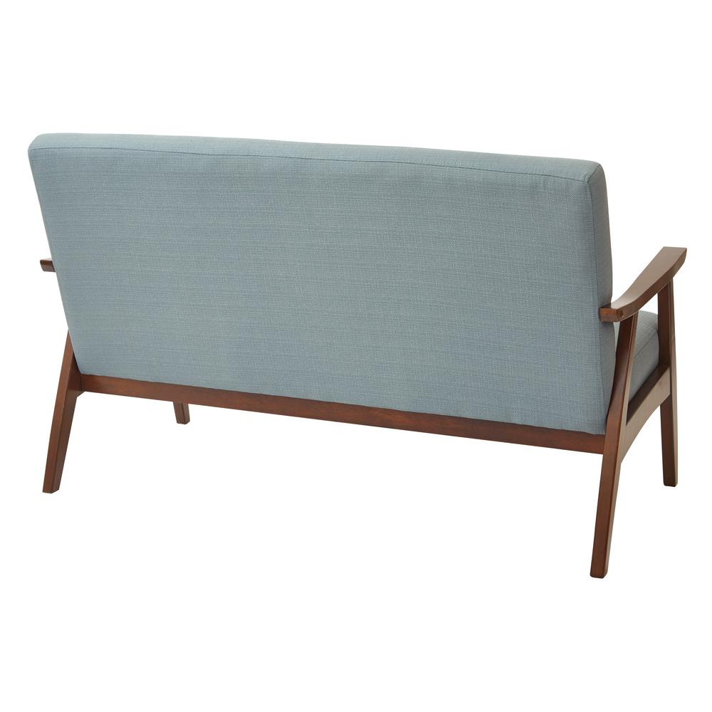 Office Star Products Davis 51 8 In Sea Polyester 2 Seater Loveseat With Wood Frame Dvs52 K21 The Home Depot