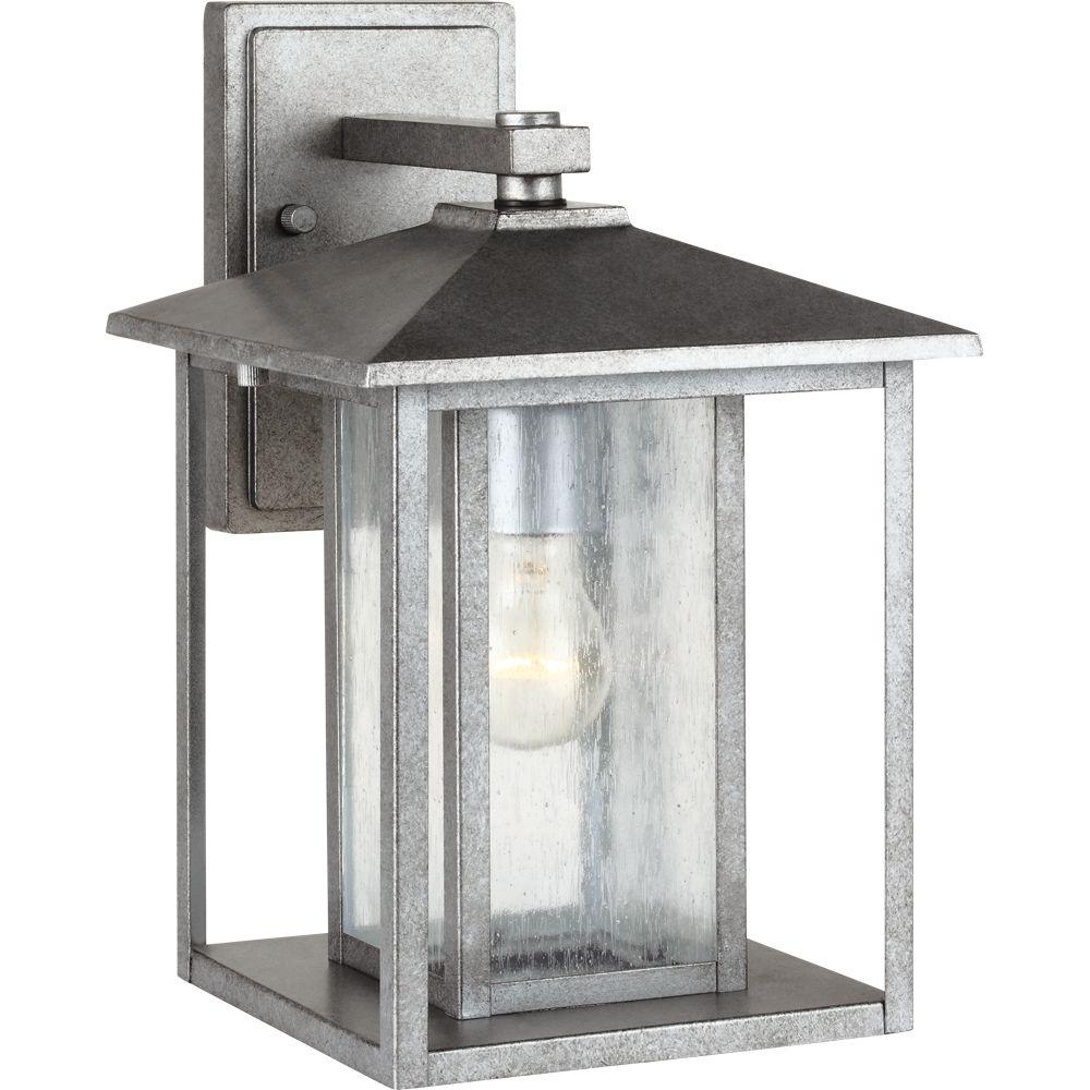 Sea Gull Lighting Hunnington 1 Light Outdoor Weathered Pewter Wall Lantern Sconce Fixture Sea Gull Lighting Hunnington 1 Light Outdoor Weathered Pewter Wall Lantern Sconce Fixture