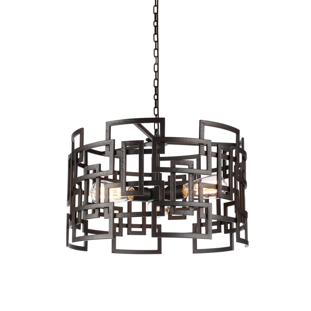 Brown Mid Century Modern Chandeliers Lighting The Home Depot Litani 3 Light Brown Chandelier