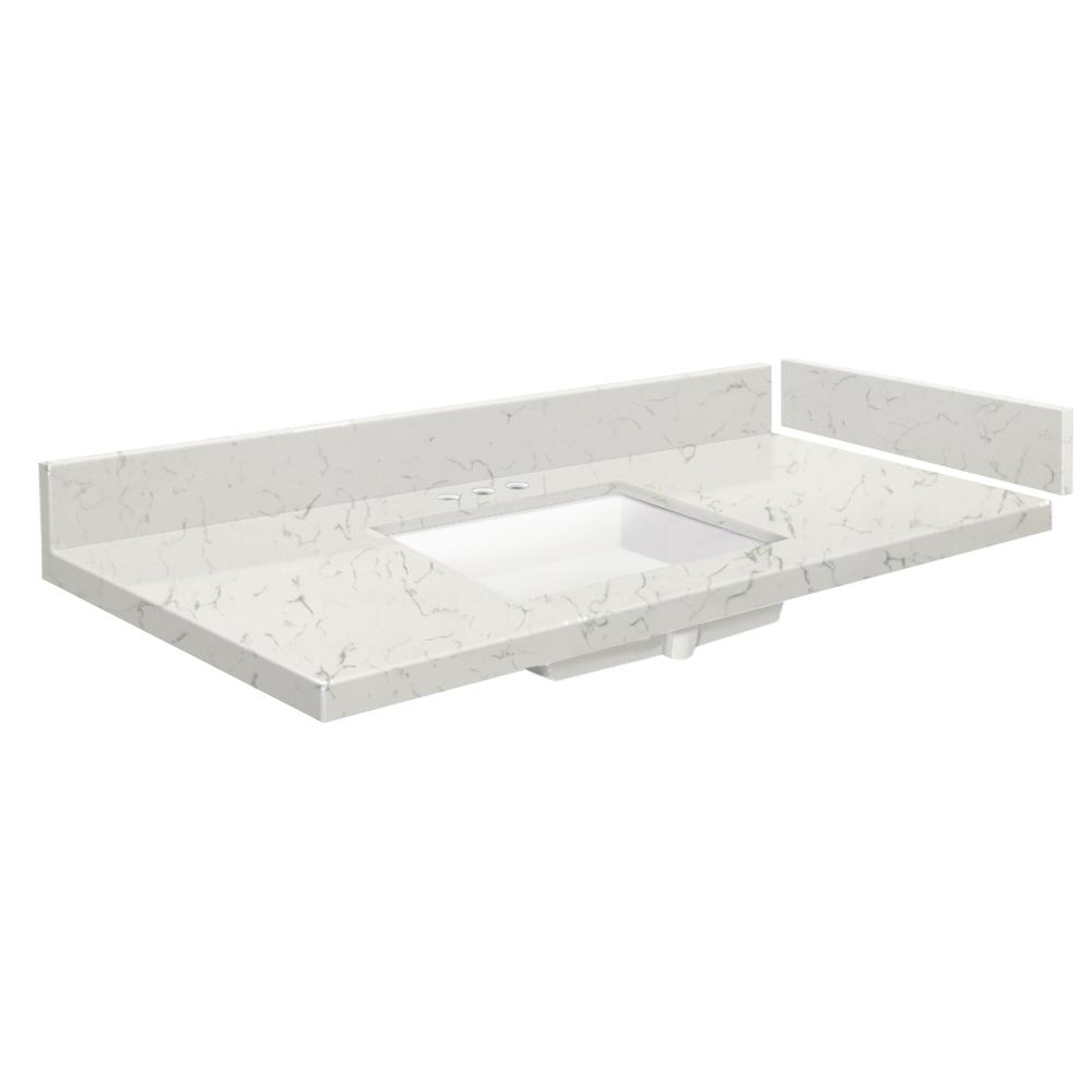 Transolid 25.5 in. W x 22.25 in. D Quartz Vanity Top in Natural White