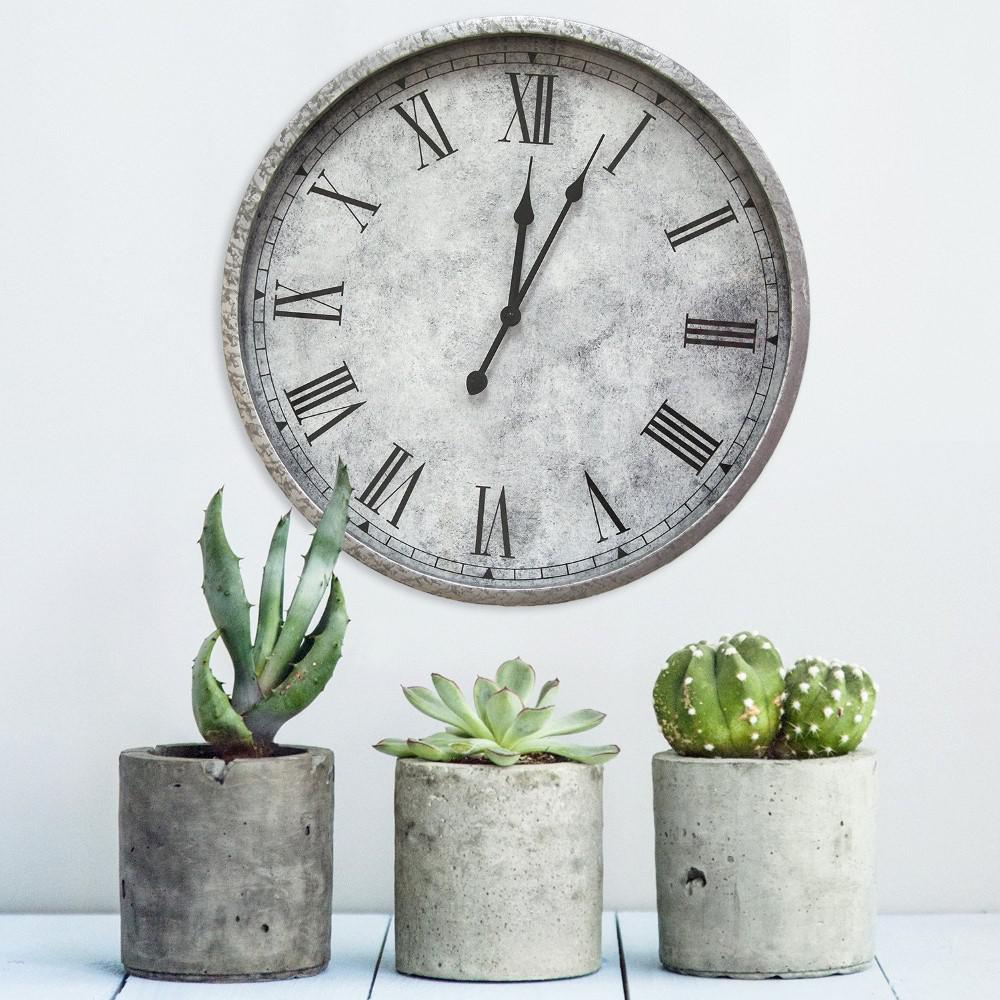 Homeroots Rustic Roman Clock Wall Art 321133 The Home Depot