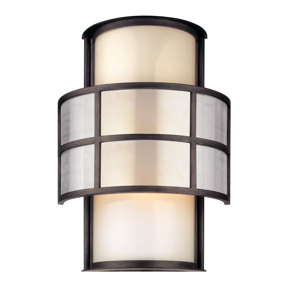 Troy Lighting Discus 2 Light Graphite Outdoor Wall Lantern Sconce