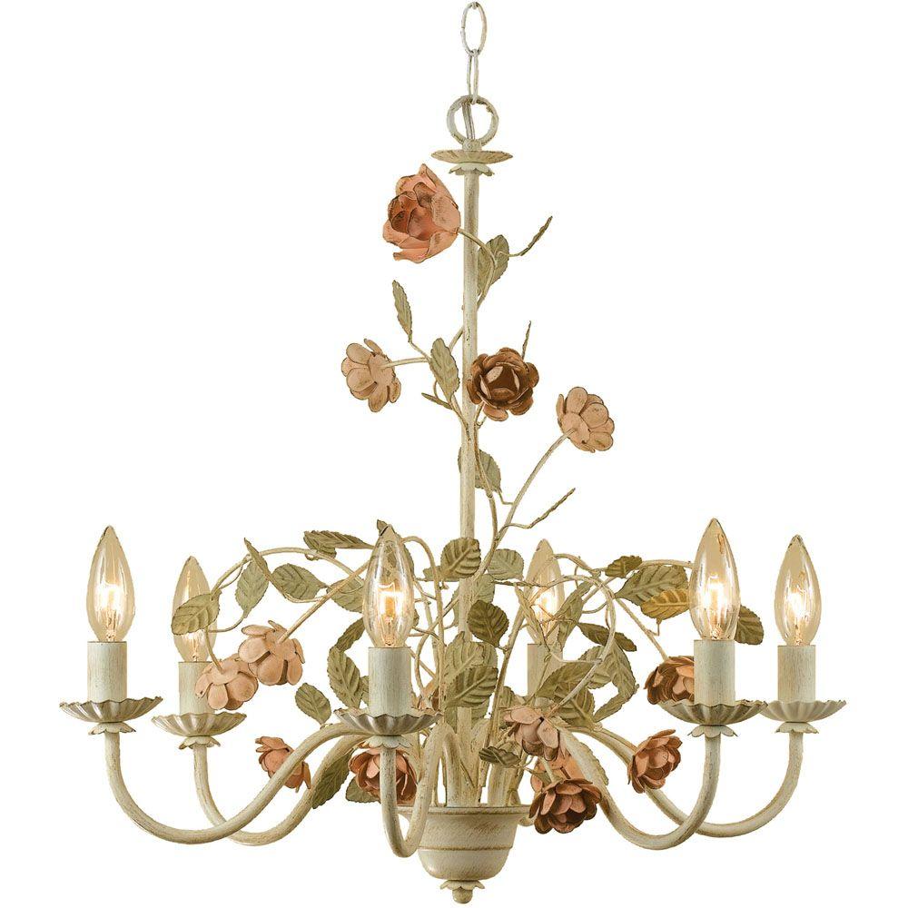 Af Lighting Ramblin Rose 6 Light Cream Chandelier 7050 6h The Home Depot - Cream Metal Leaf Chandelier Af Lighting Ramblin Rose 6 Light Cream Chandelier 7050 6h The Home Depot - Cream Metal Leaf Chandelier