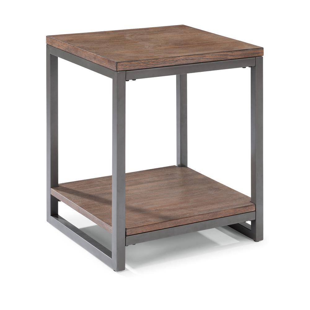 Walker Edison Furniture Company Angle Iron Driftwood End Table (Set of 2) HD20AISTAG The Home