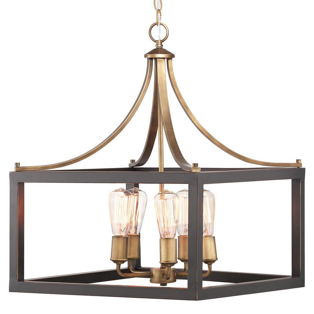 Home Decorators Collection Boswell Quarter 5 Light Vintage Brass