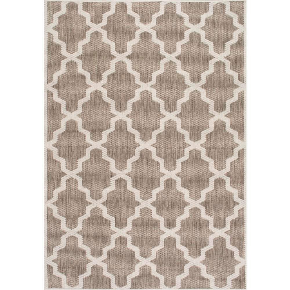 nuLOOM Gina Moroccan Trellis Taupe 8 ft. x 11 ft. Outdoor Area Rug