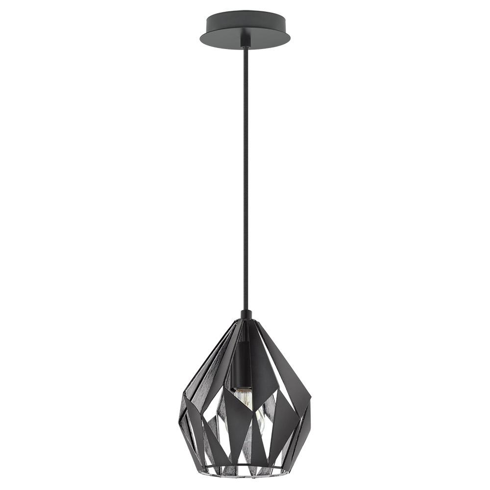 Silver Pendant Light Fixtures carlton 3 1 light matte black and silver pendant