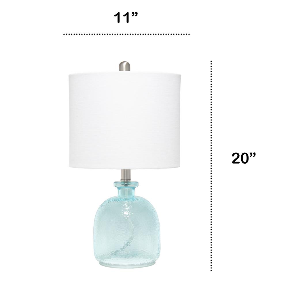 clear blue glass table lamps