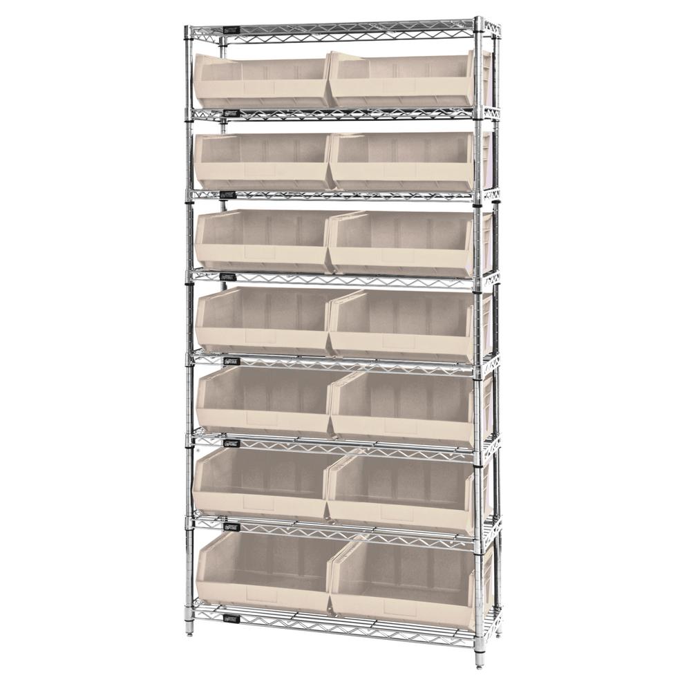 Sandusky 57 in. H x 44 in. W x 16 in. D Steel Commercial Bin Shelving