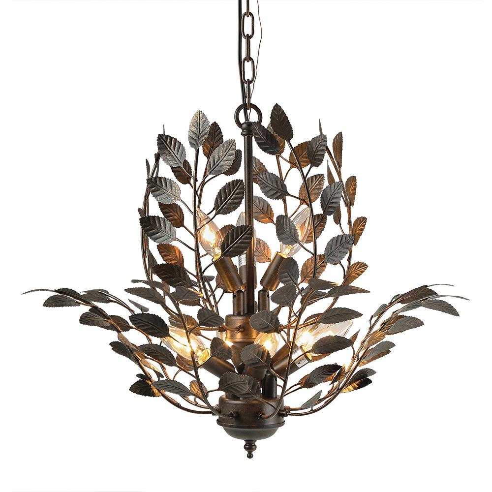 LNC 9-Light Bronze Leaves Chandelier-A03293 - The Home Depot