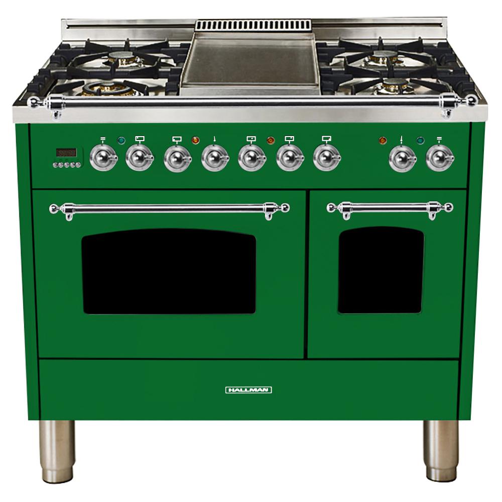Hallman 40 In 4 0 Cu Ft Double Oven Dual Fuel Italian Range Hallman 40 In 4 0 Cu Ft Double Oven