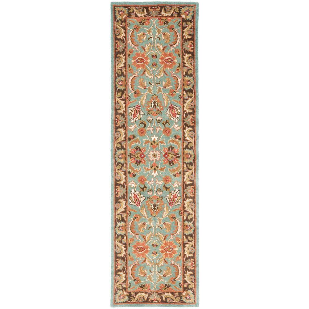 Safavieh Heritage Blue Brown 2 Ft X 20 Runner Rug Hg812b 220 Heritage Blue Brown 2 Ft X 20 Runner Rug