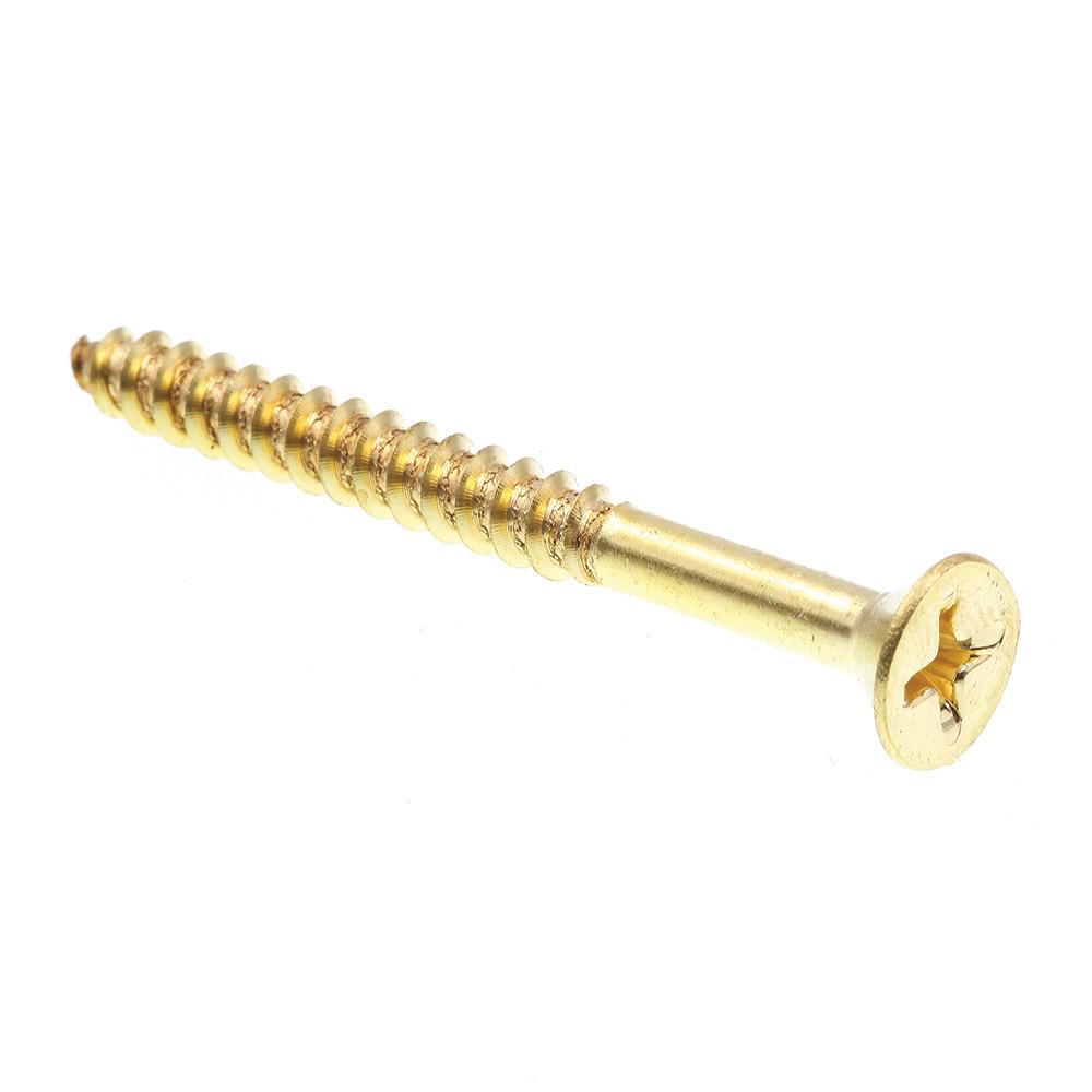 #12 x 1-1//2 Solid Brass Wood Screws Flat Head Phillips Drive Qty 25