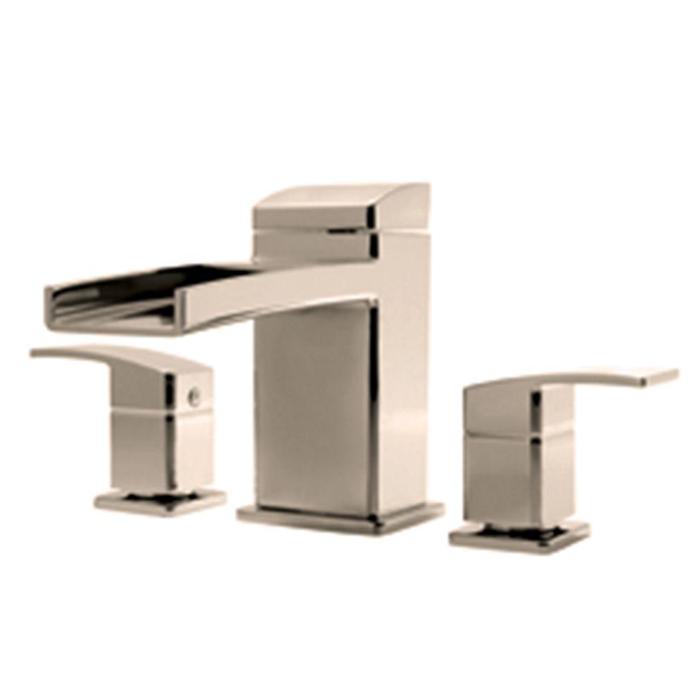 Pfister Kenzo 2-Handle Waterfall Deck Mount Roman Tub Faucet Trim Kit in Brushed Nickel (Valve Not Included)
