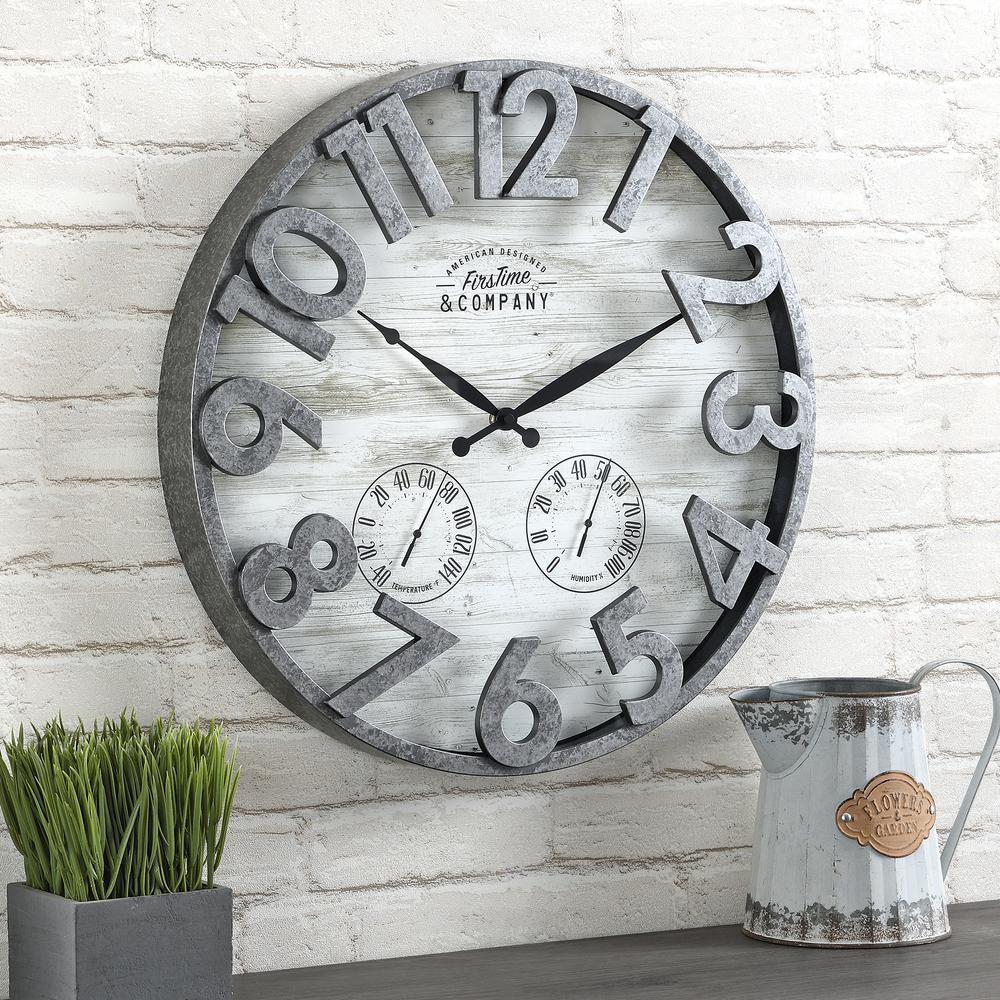 FirsTime & Co. 18 in. Shiplap Outdoor Wall Clock31118 The Home Depot