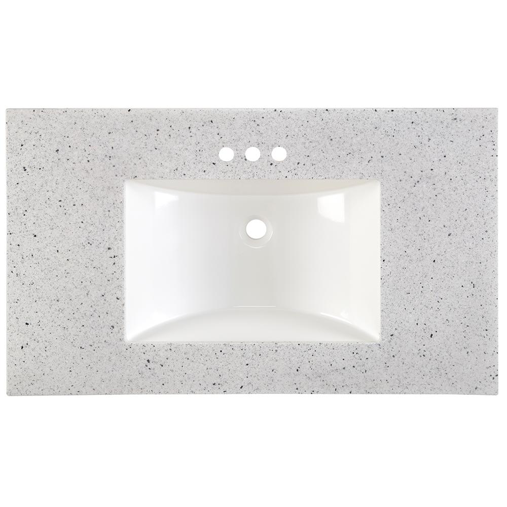 Solid Surface Vanity Top In Silver Ash, Solid Surface Bathroom Vanity Top