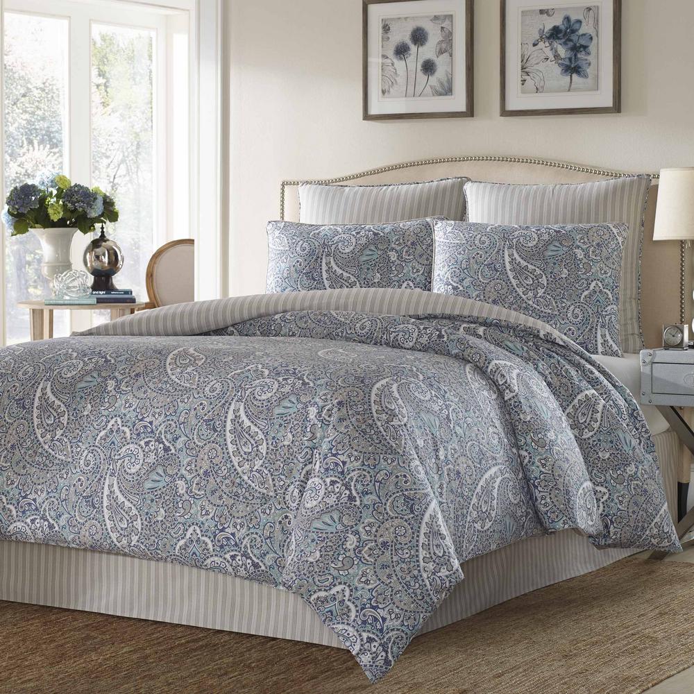 Stone Cottage Lancaster 4 Piece Blue Queen Cotton Comforter Set