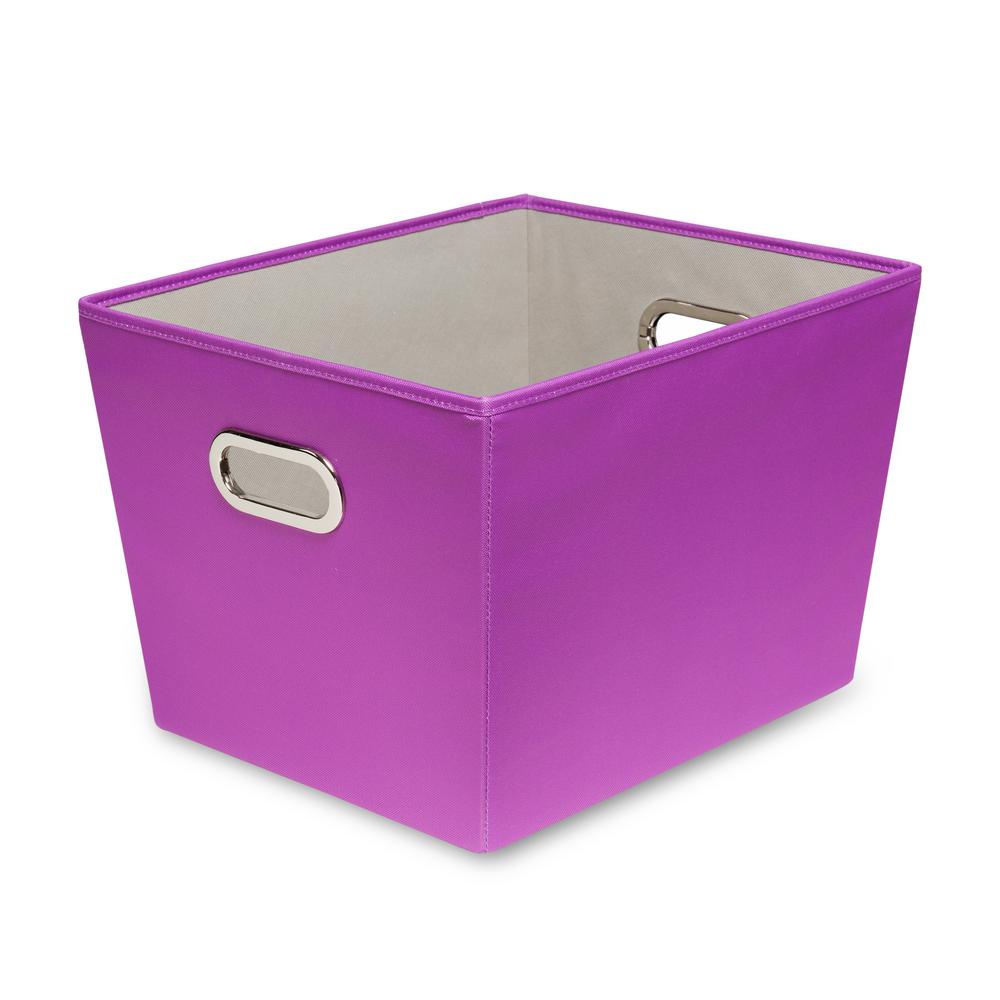 HoneyCanDo 13 in. D x 11 in. H x 16 in. W Purple Fabric Cube Storage