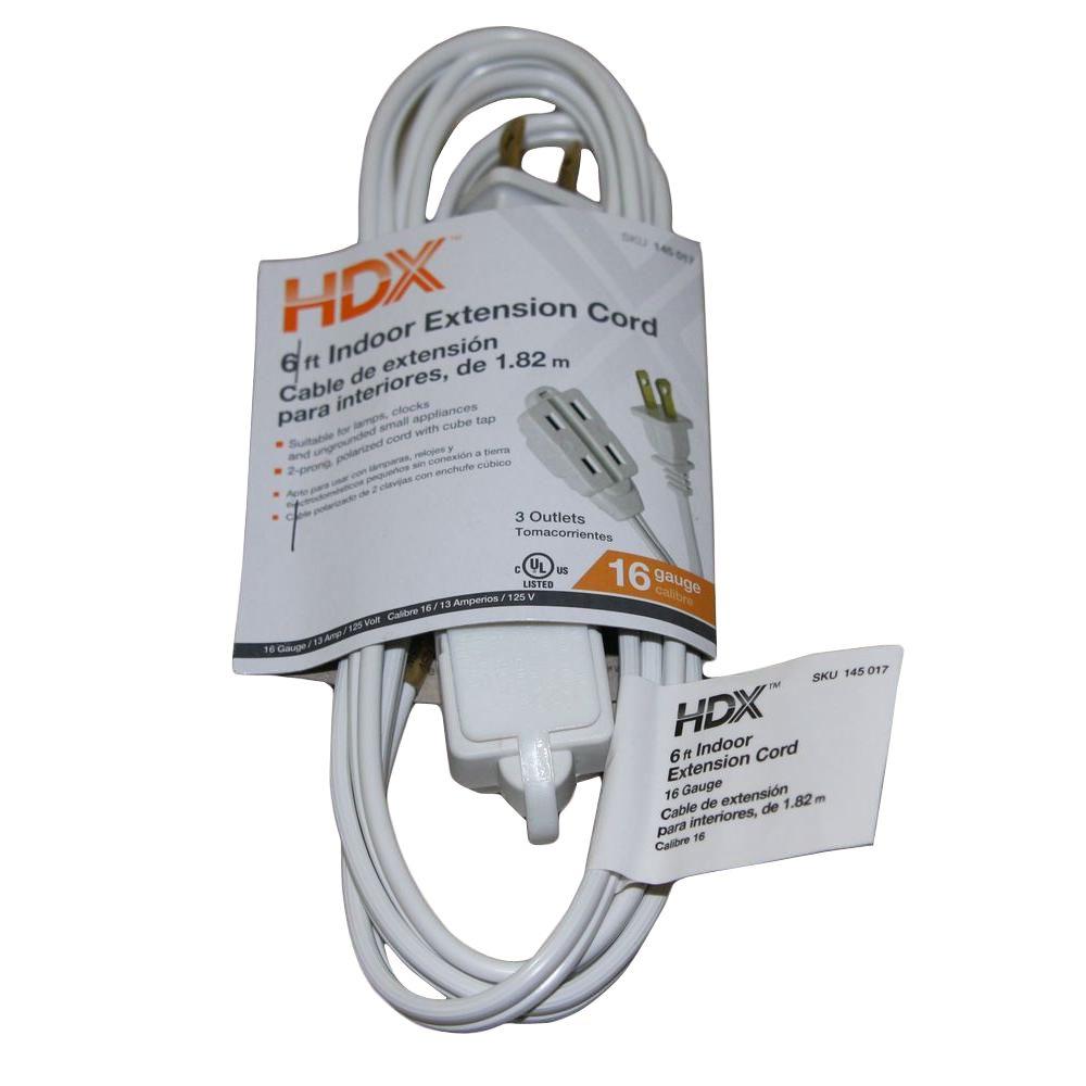 HDX 6 ft. 16/2 Cube Tap Extension CordHD145017 The Home Depot