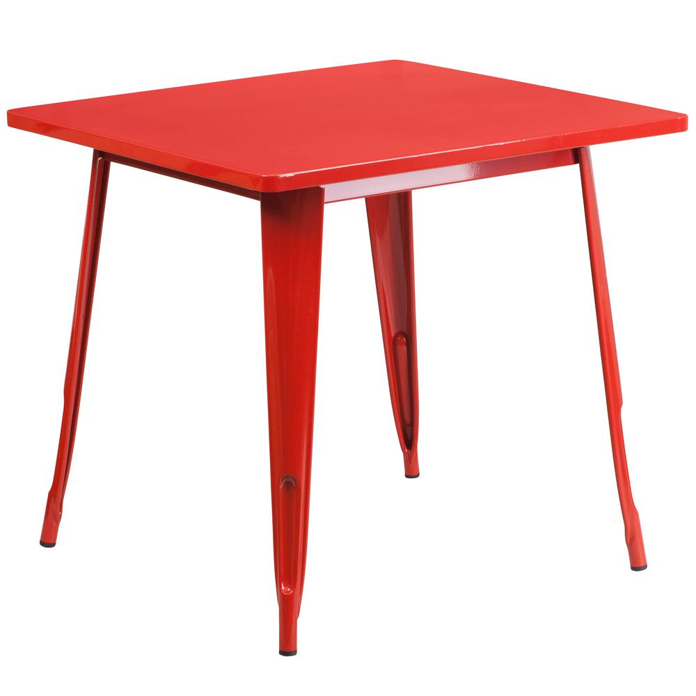Flash Furniture Red Square Metal Outdoor Bistro Table Etct0021red Red Square Metal Outdoor Bistro Table