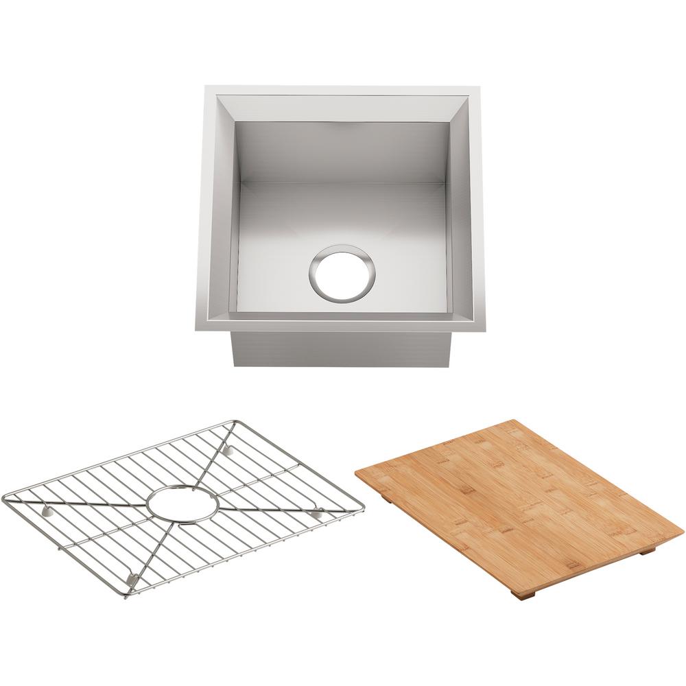 KOHLER Poise Undermount Stainless Steel 18 in. Single Bowl