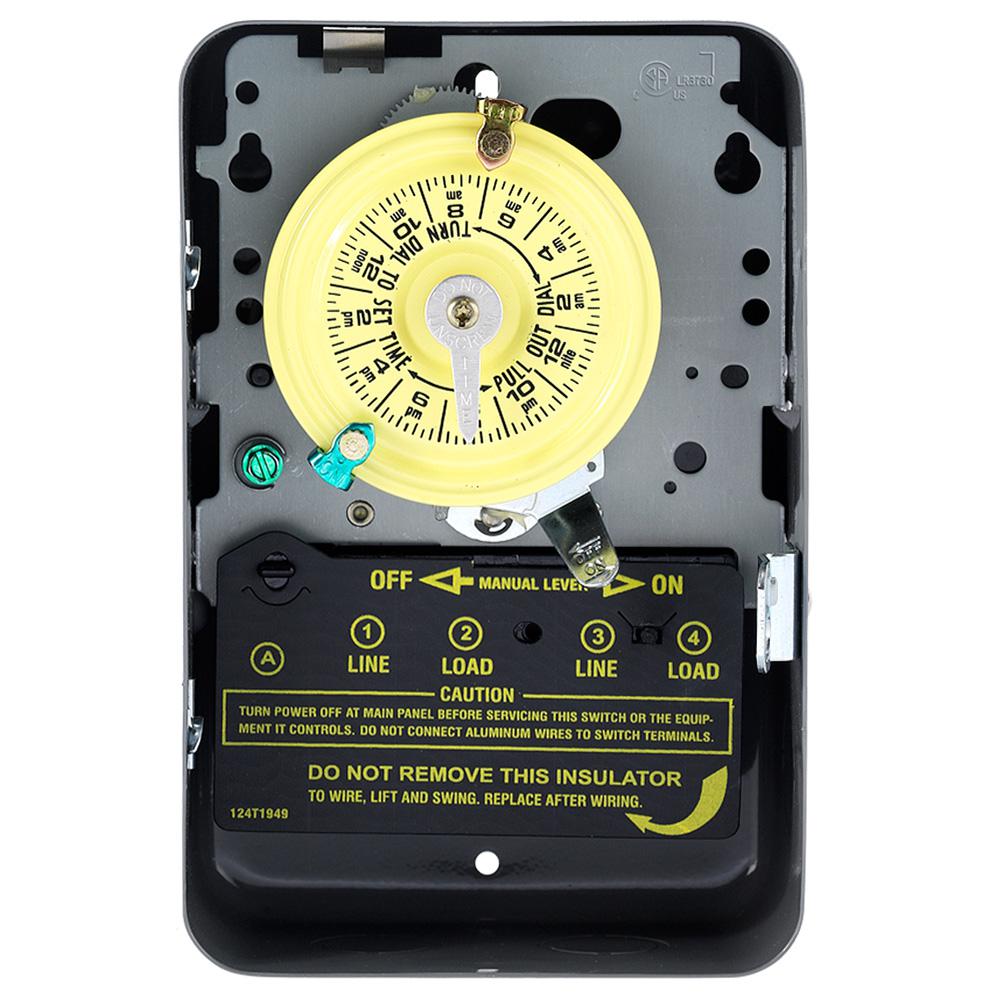 Intermatic T100 Series 40 Amp 24Hour Indoor Mechanical Timer with