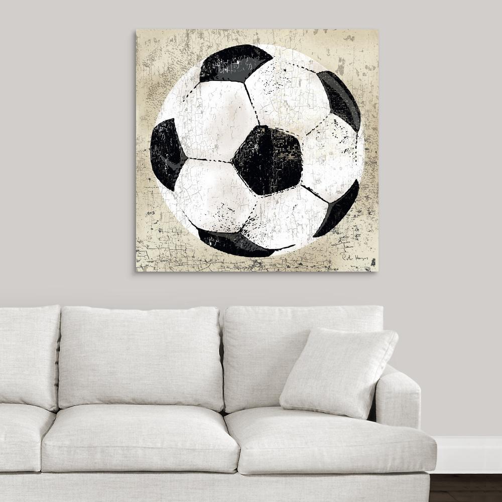 Greatbigcanvas 36 In X Vintage Soccer Ball By Peter Horjus Vintage Soccer Ball By Peter Horjus Canvas Wall Art 2381917 24 36x36 The Home Depot