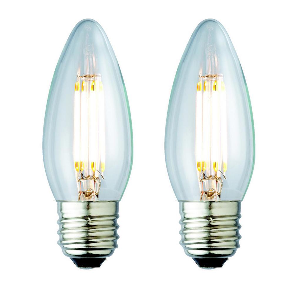 Candle E26 Wet Rated And Outdoor Safe Light Bulbs Lighting 40w Equivalent Soft White B10 Clear Lens Nostalgic Candelabra Blunt Tip Dimmable Led Light Bulb