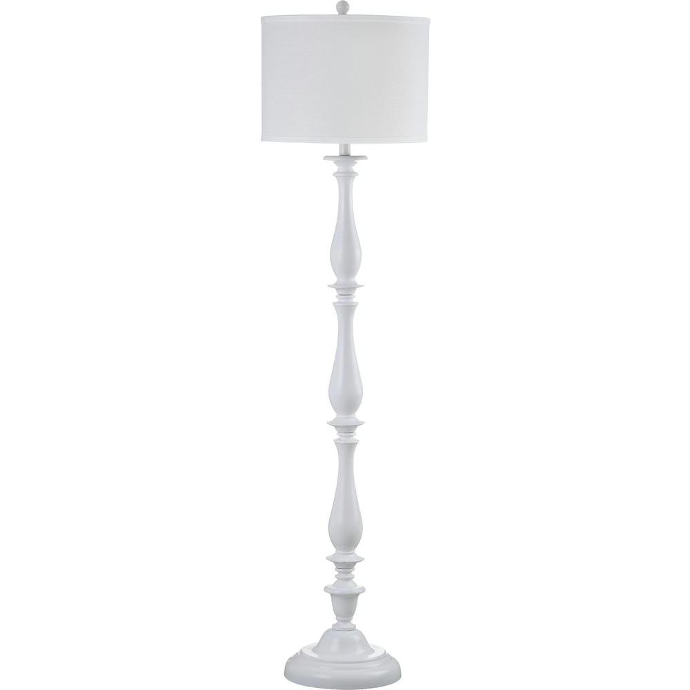 Safavieh Bessie 62 In White Candlestick Floor Lamp With Off White Shade Lit4327a The Home Depot