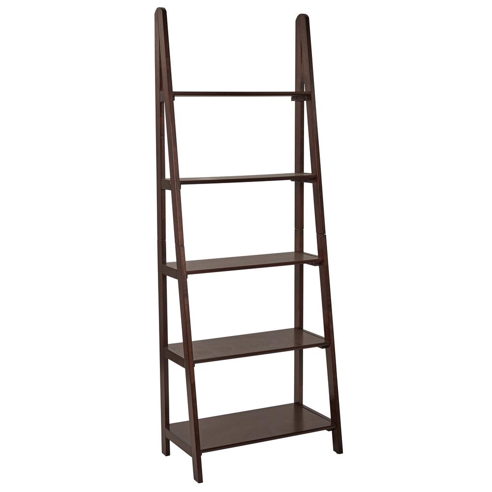 Osp Home Furnishings Espresso Ladder Bookcase Es21 The Depot