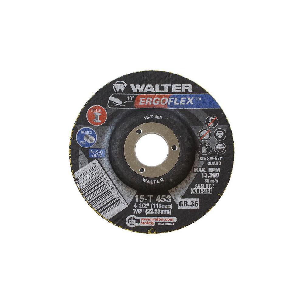 WALTER SURFACE TECHNOLOGIES ERGOFLEX 5 in. x 7/8 in. Arbor GR80 Blending Disc (25-Pack)