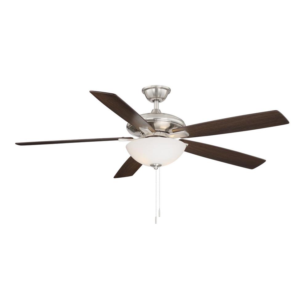 Hampton Bay Abbeywood 60 in. LED Brushed Nickel Ceiling Fan With Light Kit