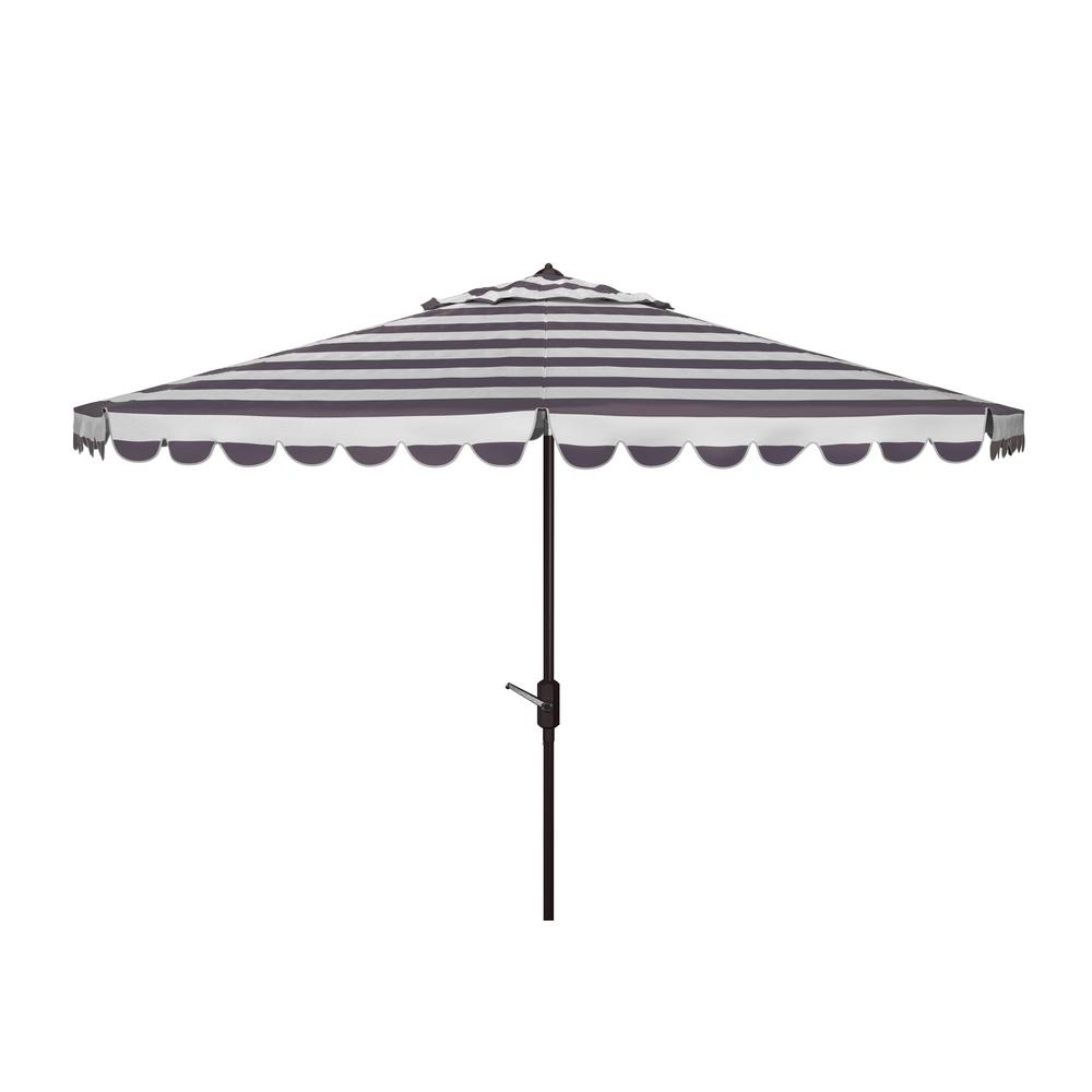 Safavieh Vienna 11 Ft Aluminum Market Tilt Patio Umbrella In Black White Pat8111d The Home Depot