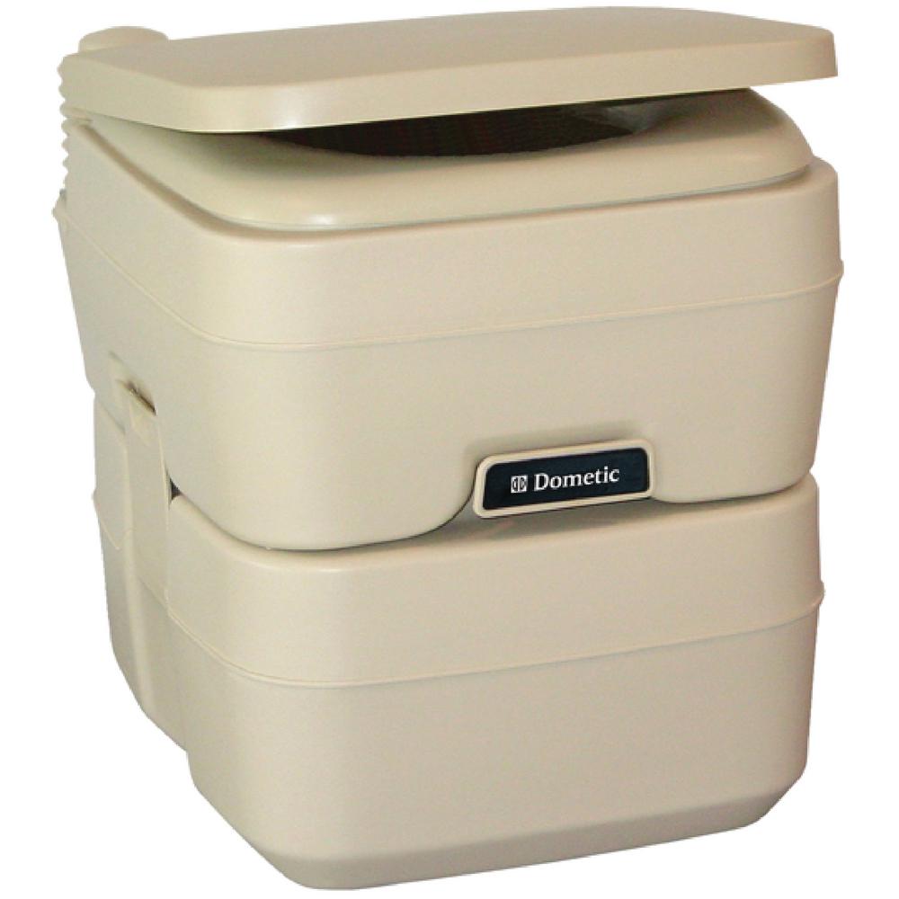 Dometic 5.0 Gal. SaniPottie 965 Portable Toilet with Mounting Brackets in Tan