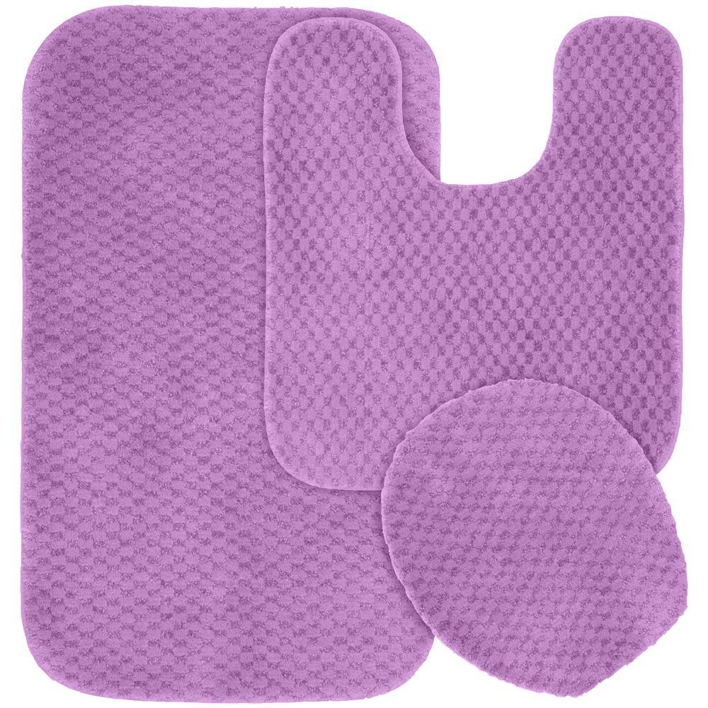 Garland Rug Purple 21 in. x 34 in. Washable Bathroom 3Piece