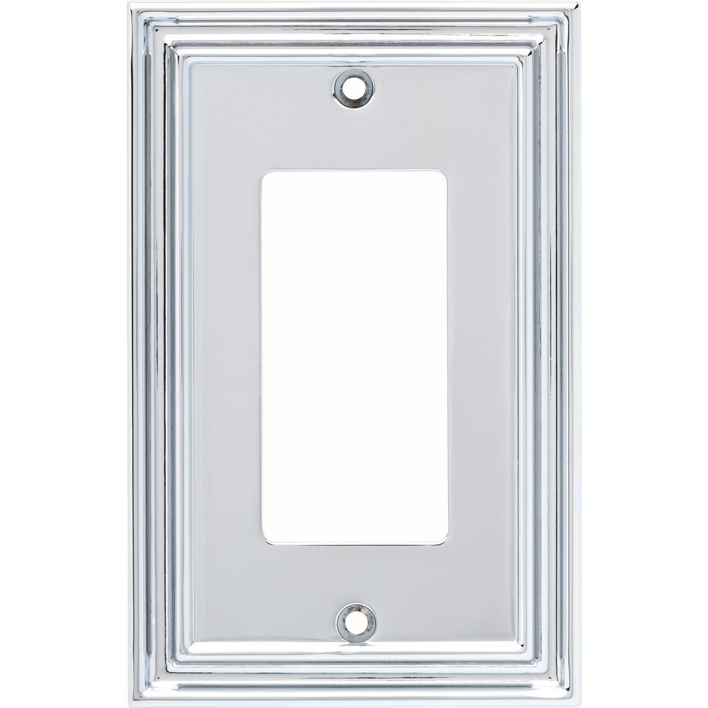 Hampton Bay 1 Gang Reflect Single Decorator Wall Plate Polished Chrome Hampton Bay 1 Gang Reflect Single Decorator Wall Plate Polished Chrome