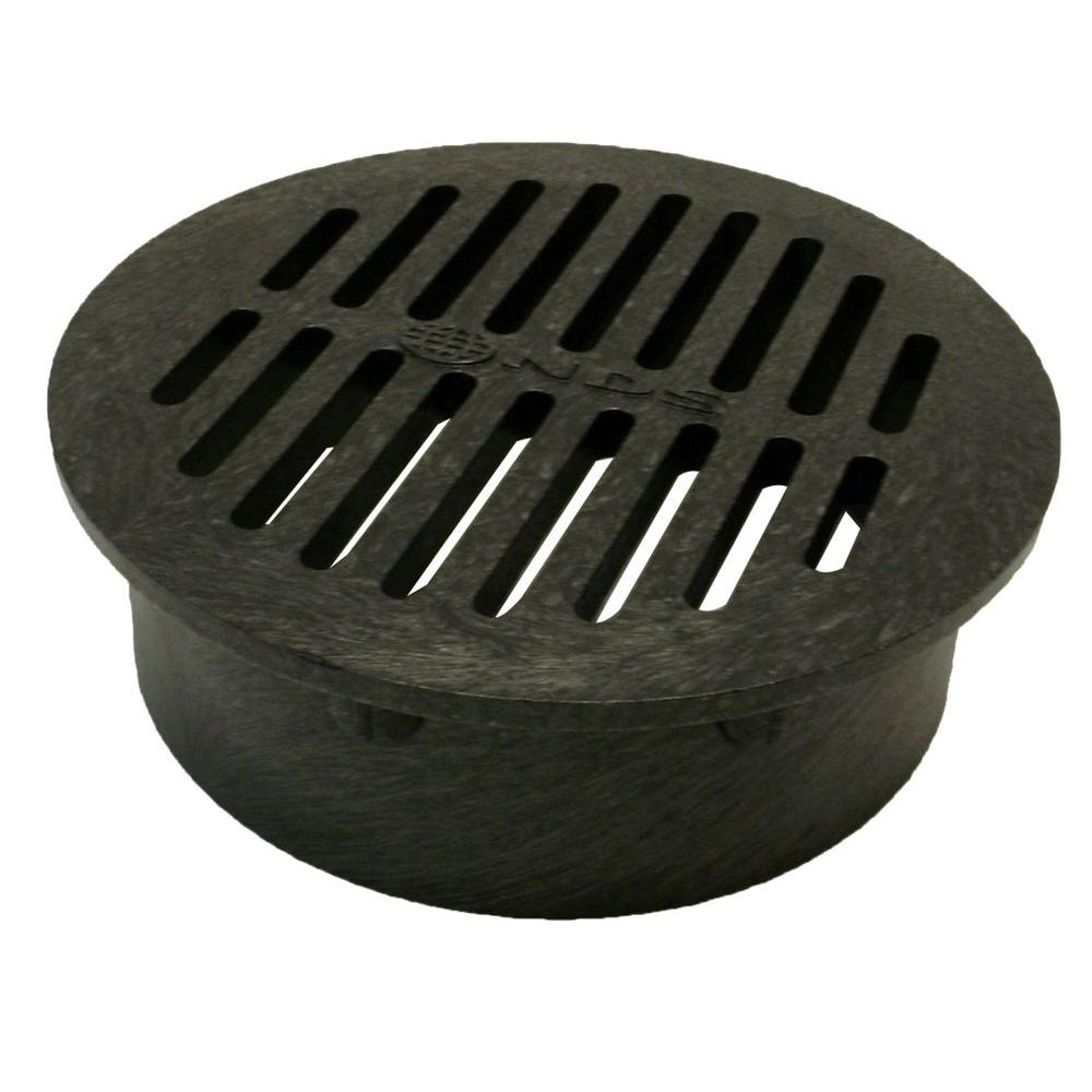 NDS 8 in. Plastic Black Grate-10 - The Home Depot
