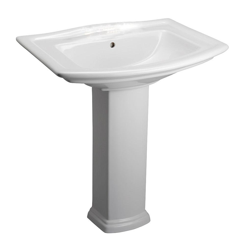 Washington 650 4 In Pedestal Combo Bathroom Sink White