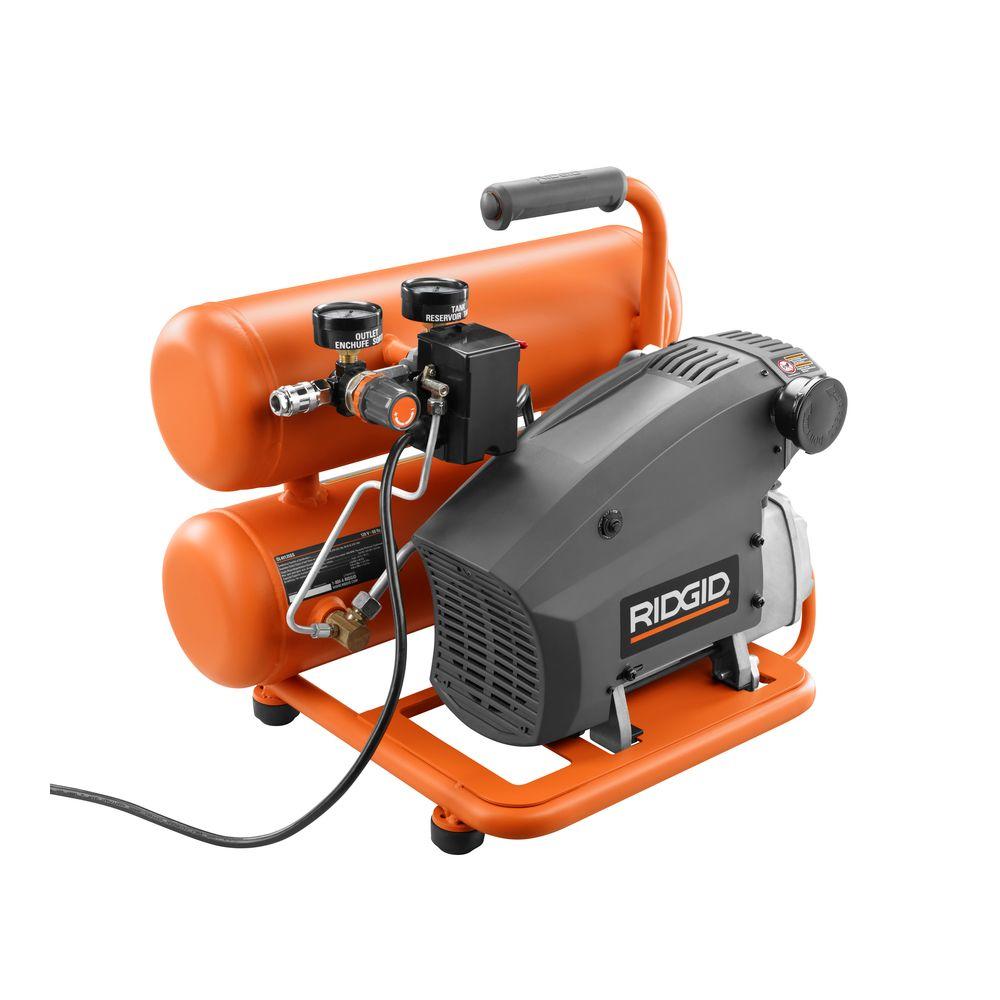 RIDGID 4Gal. Twin Stack Air CompressorOL40135SS The Home Depot