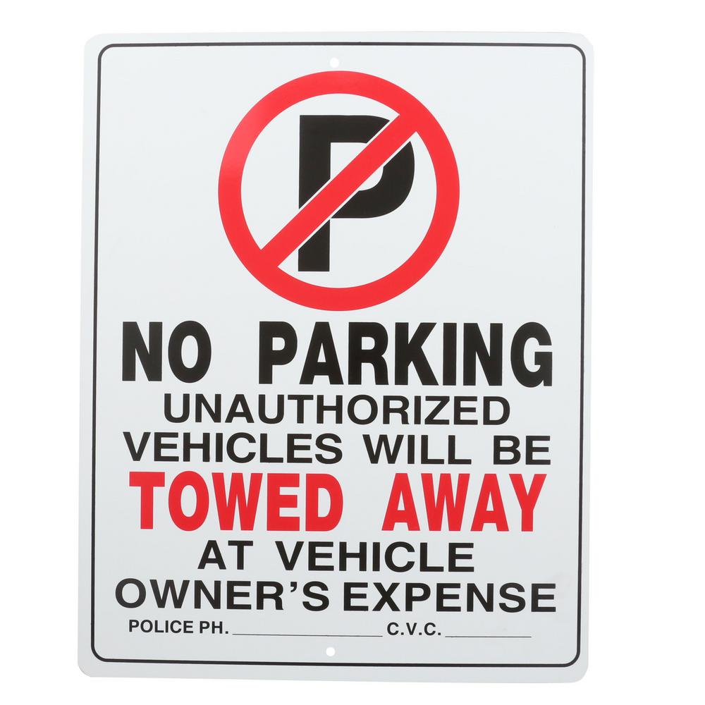 Everbilt 15 In X 19 In Plastic No Parking Sign The Home Depot