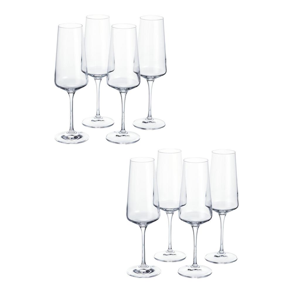 Home Decorators Collection Genoa 12 oz. LeadFree Crystal Champagne Flutes (Set of 8