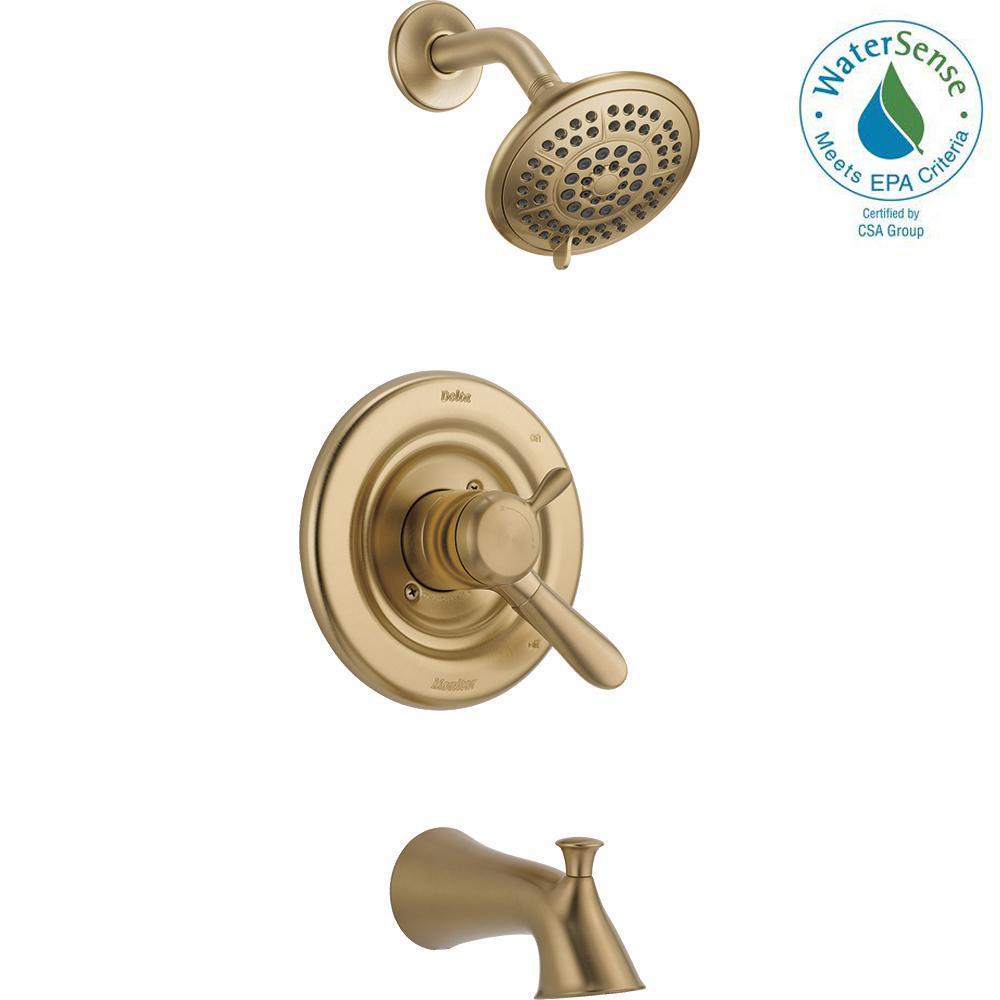Delta Lahara 1 Handle Tub And Shower Faucet Trim Kit In Champagne Delta Lahara 1 Handle Tub And Shower Faucet Trim Kit In Champagne Bronze Valve