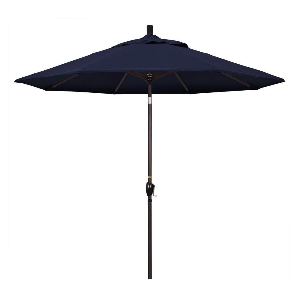 California Umbrella 9 Ft Bronze Aluminum Market Auto Tilt Crank Bronze Aluminum Market Auto Tilt