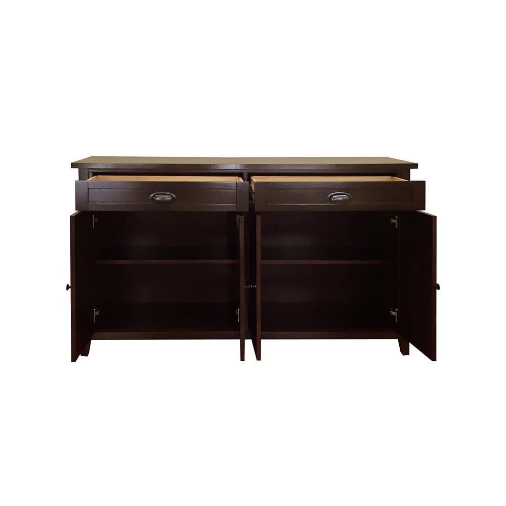 Donnieann Brookdale Dark Walnut Buffet Sideboard With 2 Drawers And Brookdale Dark Walnut Buffet Sideboard With 2 Drawers And 4 Doors