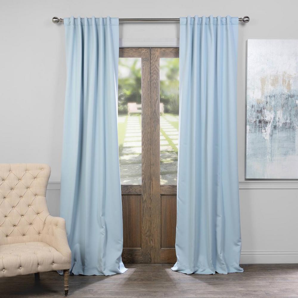 Exclusive Fabrics & Furnishings Semi-Opaque Frosted Blue Blackout