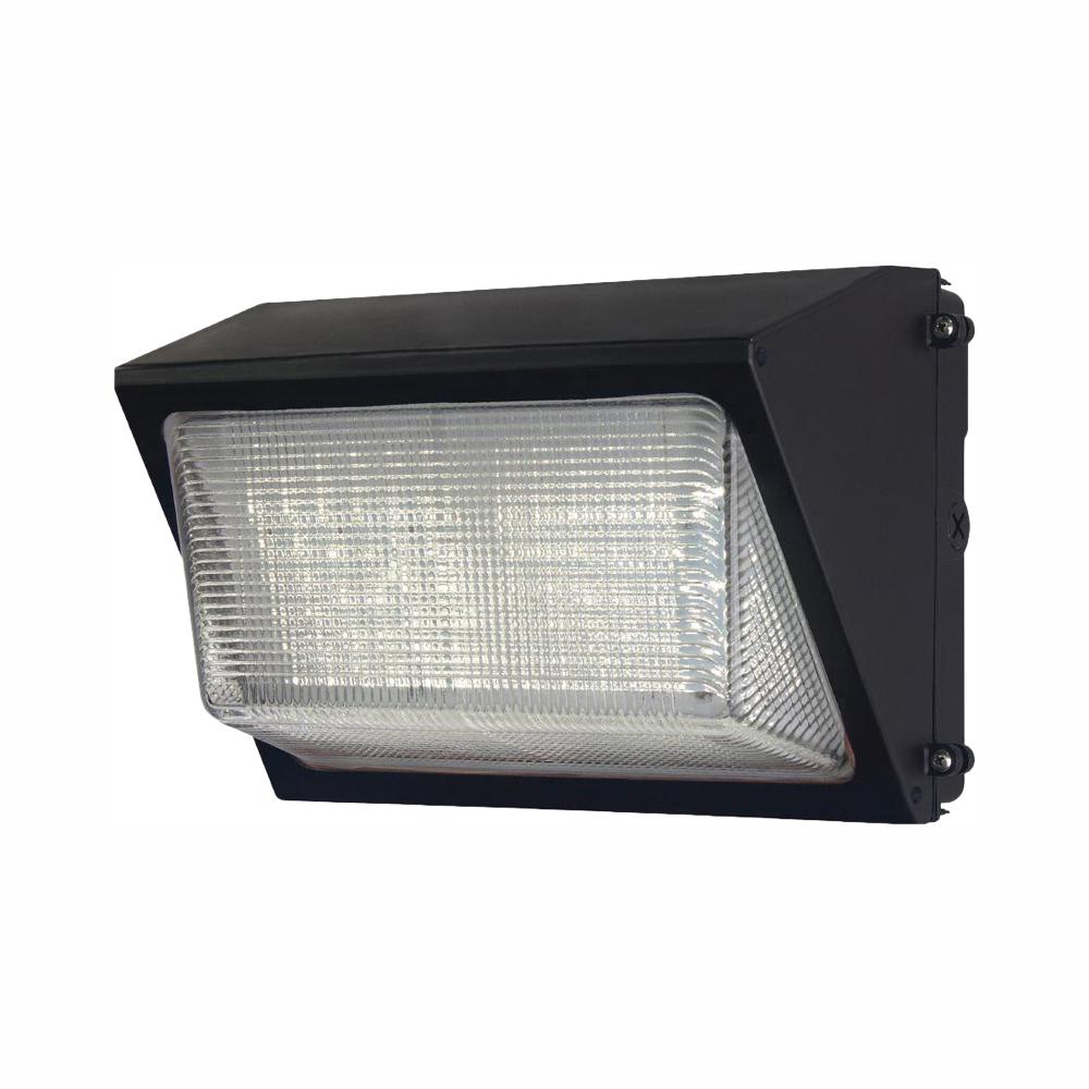 High Output Bronze Outdoor Integrated Led Wall Pack Light With 6800 Lumen Dusk To Dawn And Dlc Rating