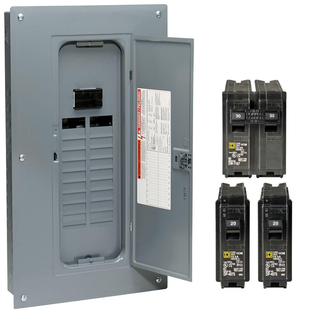 what breaker box 100 20 Square Indoor Main Space 40 Amp D Homeline Circuit