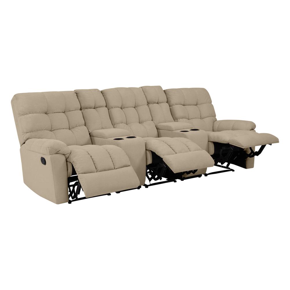 Prolounger 3 Seat Tufted Recliner Sofa With 2 Storage